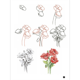 Draw 100: Flowers i gruppen Hobby & Kreativitet / Bøker / Inspirasjonsbøker hos Pen Store (136315)