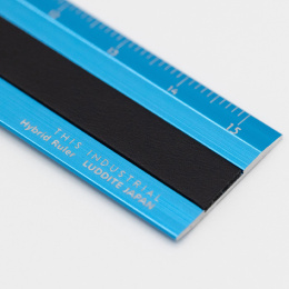 Lineal Aluminium/Lær 15 cm Turquoise/Black i gruppen Hobby & Kreativitet / Hobbytilbehør / Linjaler hos Pen Store (136446)