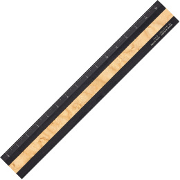 Lineal Aluminium/Tre 15 cm Black/Bird's Eye Maple i gruppen Hobby & Kreativitet / Hobbytilbehør / Linjaler hos Pen Store (136448)