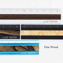 Lineal Aluminium/Tre 15 cm Silver/Indian Rose i gruppen Hobby & Kreativitet / Hobbytilbehør / Linjaler hos Pen Store (136450)