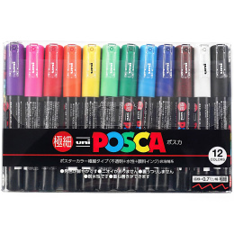 Posca PC-1MC 12-sett i gruppen Penner / Kunstnerpenner / Akrylmarkers hos Pen Store (136456)