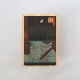 Postkort i Hinoki-tre – Hiroshige ”One Hundred Views of Edo” 6-sett i gruppen Hobby & Kreativitet / Høytider og sesong / Kort og konvolutter hos Pen Store (136594)