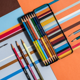 Bicolor Paul Smith 12‑sett + pensel i gruppen Penner / Kunstnerpenner / Akvarellblyanter hos Pen Store (137004)