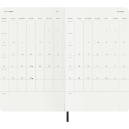 Kalender 18M WeekNote Soft Cover Large Black i gruppen  Papir & Blokk / Kalendere / 18 md kalendere hos Pen Store (137008)