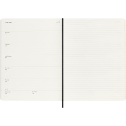 Kalender 18M WeekNote Soft Cover XL Black i gruppen  Papir & Blokk / Kalendere / 18 md kalendere hos Pen Store (137009)
