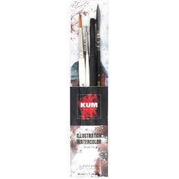 Syntetpensler Akvarell Illustrasjon 4-sett  i gruppen Kunstnermateriell / Pensler /  Akvarellpensler hos Pen Store (137034)