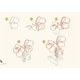 Draw 30: Flowers i gruppen Hobby & Kreativitet / Bøker / Instruksjonsbøker hos Pen Store (137215)