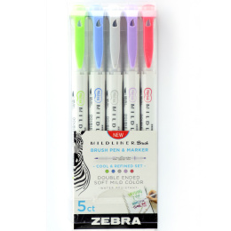 Mildliner Brush 5-pack Cool & Refined set i gruppen Penner / Kunstnerpenner / Penselpenner hos Pen Store (137265)