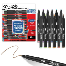 Creative Marker Fine Tip 12‑pakke Earth Tones i gruppen Penner / Kunstnerpenner / Akrylmarkers hos Pen Store (137407)