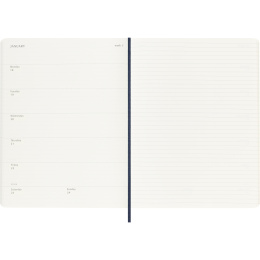 Kalender 12M Weekly Notebook 2027 Softcover XL Sapphire Blue  i gruppen  Papir & Blokk / Kalendere / 12 md kalendere hos Pen Store (137469)