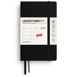 Kalender Weekly Planner 2027 A6 Black i gruppen  Papir & Blokk / Kalendere / 12 md kalendere hos Pen Store (137479)