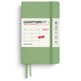 Kalender Weekly Planner 2027 A6 Sage i gruppen  Papir & Blokk / Kalendere / 12 md kalendere hos Pen Store (137483)