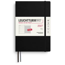 Kalender Weekly Planner & Notebook 2027 A5 Soft Cover Black i gruppen  Papir & Blokk / Kalendere / 12 md kalendere hos Pen Store (137493)