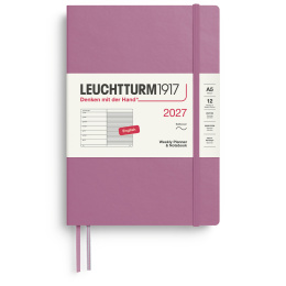 Kalender Weekly Planner & Notebook 2027 A5 Soft Cover Dusty Rose i gruppen  Papir & Blokk / Kalendere / 12 md kalendere hos Pen Store (137495)