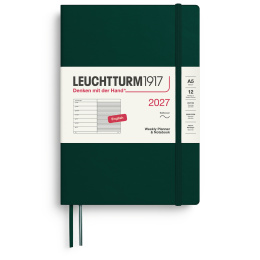Kalender Weekly Planner & Notebook 2027 A5 Soft Cover Forest Green i gruppen  Papir & Blokk / Kalendere / 12 md kalendere hos Pen Store (137502)