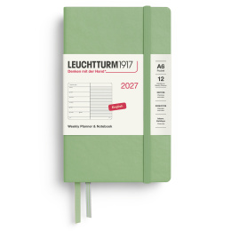 Kalender Weekly Planner & Notebook 2027 A6 Sage i gruppen  Papir & Blokk / Kalendere / 12 md kalendere hos Pen Store (137509)
