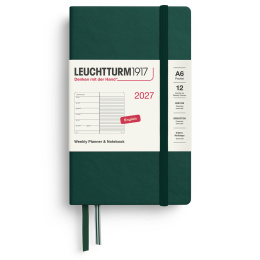 Kalender Weekly Planner & Notebook 2027 A6 Forest Green i gruppen  Papir & Blokk / Kalendere / 12 md kalendere hos Pen Store (137510)