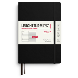 Kalender Weekly Planner & Notebook 2027 A5 Black i gruppen  Papir & Blokk / Kalendere / 12 md kalendere hos Pen Store (137512)