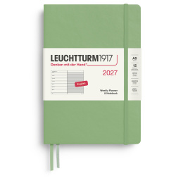 Kalender Weekly Planner & Notebook 2027 A5 Sage i gruppen  Papir & Blokk / Kalendere / 12 md kalendere hos Pen Store (137519)