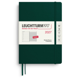 Kalender Weekly Planner & Notebook 2027 A5 Forest Green i gruppen  Papir & Blokk / Kalendere / 12 md kalendere hos Pen Store (137521)