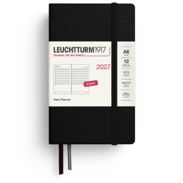 Kalender Daily Planner 2027 A6 Black i gruppen  Papir & Blokk / Kalendere / 12 md kalendere hos Pen Store (137533)