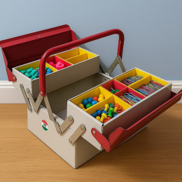Toolbox Atena Grey/Green i gruppen Hobby & Kreativitet / Organisere / Oppbevaringsbokser hos Pen Store (137546)