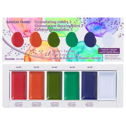 Gansai Tambi Aquarelle 5-set Granulating Colors 3 i gruppen Kunstnermateriell / Kunstnerfarge / Akvarellmaling / Akvarellmaling i kopp hos Pen Store (137569)