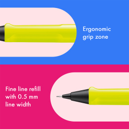 Safari Mekanisk blyant 0.5 Neon Yellow i gruppen Penner / Skrive / Trykkblyanter hos Pen Store (137582)
