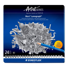 Mars Lumograph 24-sett i gruppen Kunstnermateriell / Kritt og blyanter / Grafitt og blyant hos Pen Store (137591)