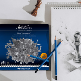 Mars Lumograph 24-sett i gruppen Kunstnermateriell / Kritt og blyanter / Grafitt og blyant hos Pen Store (137591)