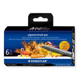 Pigment Arts Brush Pen 6-sett Yellow/Orange i gruppen Produktserie / Staedtler Artist Series hos Pen Store (137615)