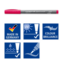 Pigment Arts Brush Pen 6-sett Yellow/Orange i gruppen Produktserie / Staedtler Artist Series hos Pen Store (137615)