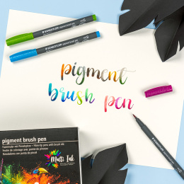 Pigment Arts Brush Pen 6-sett Yellow/Orange i gruppen Produktserie / Staedtler Artist Series hos Pen Store (137615)