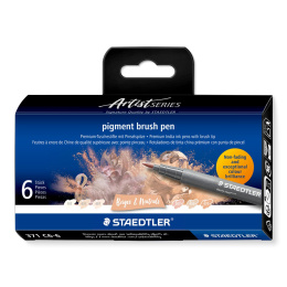 Pigment Arts Brush Pen 6-sett Beige/Natural i gruppen Penner / Kunstnerpenner / Penselpenner hos Pen Store (137616)