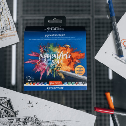 Pigment Arts Brush Pen 12-sett Basic i gruppen Penner / Kunstnerpenner / Penselpenner hos Pen Store (137620)