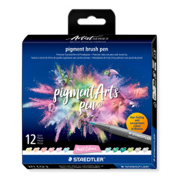 Pigment Arts Brush Pen 12-sett Pastel i gruppen Penner / Kunstnerpenner / Penselpenner hos Pen Store (137621)
