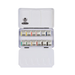 Akademie Aquarell Half Pans 12-set i gruppen Kunstnermateriell / Kunstnerfarge / Akvarellmaling / Akvarellmaling i kopp hos Pen Store (137800)