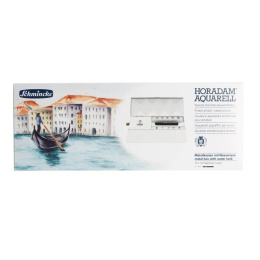 Horadam Aquarell Half Pans 12-set + watertank i gruppen Kunstnermateriell / Kunstnerfarge / Akvarellmaling / Akvarellmaling i kopp hos Pen Store (137803)