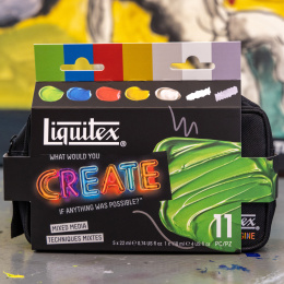 Akrylmaling Basics Mixed Media Set 5x22 ml i gruppen Kunstnermateriell / Kunstnerfarge / Akrylmaling hos Pen Store (137827)