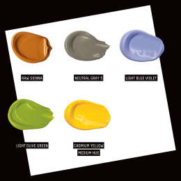 Akrylmaling Basics Fabric Painting 5 x 22 ml i gruppen Kunstnermateriell / Kunstnerfarge / Akrylmaling hos Pen Store (137830)