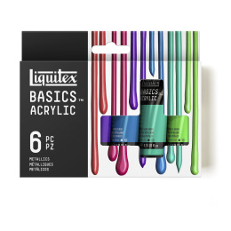 Akrylmaling Basics Metallic Set 6x22 ml i gruppen Kunstnermateriell / Kunstnerfarge / Akrylmaling hos Pen Store (137836)