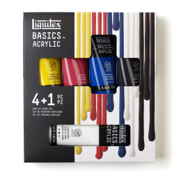 Akrylmaling Basics Set 4x75 ml + 1x118 ml i gruppen Kunstnermateriell / Kunstnerfarge / Akrylmaling hos Pen Store (137838)