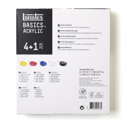 Akrylmaling Basics Set 4x75 ml + 1x118 ml i gruppen Kunstnermateriell / Kunstnerfarge / Akrylmaling hos Pen Store (137838)