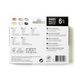 Akrylmaling Metallic & Iridescent Set Tubes 6x22 ml i gruppen Kunstnermateriell / Kunstnerfarge / Akrylmaling hos Pen Store (137840)