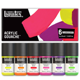 Gouachemaling Fluorescent Set 6x59 ml i gruppen Kunstnermateriell / Kunstnerfarge / Gouache hos Pen Store (137842)