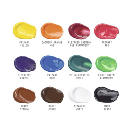 Akrylmaling Basics Set 12x22 ml i gruppen Kunstnermateriell / Kunstnerfarge / Akrylmaling hos Pen Store (137850)