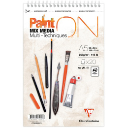 Paint'ON Multiteknikkblokk Spiral A5 i gruppen  Papir & Blokk / Artistblokk / Mixed media-blokk hos Pen Store (137965)