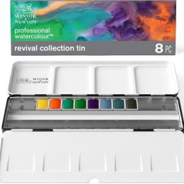 Professional Akvarellmaling Revival 1/2-kopp 8-sett + 16 tomme kopper i gruppen Kunstnermateriell / Kunstnerfarge / Akvarellmaling / Akvarellmaling i kopp hos Pen Store (137998)
