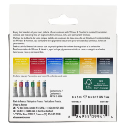 Professional Akvarellmaling Tube 5 ml Foundation 6-sett i gruppen Kunstnermateriell / Kunstnerfarge / Akvarellmaling / Akvarellmaling på tube hos Pen Store (138000)