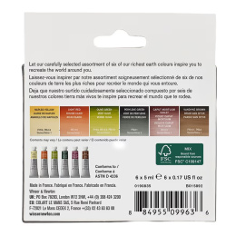 Professional Akvarellmaling Tube 5 ml Rich Earth 6-sett i gruppen Kunstnermateriell / Kunstnerfarge / Akvarellmaling / Akvarellmaling på tube hos Pen Store (138002)
